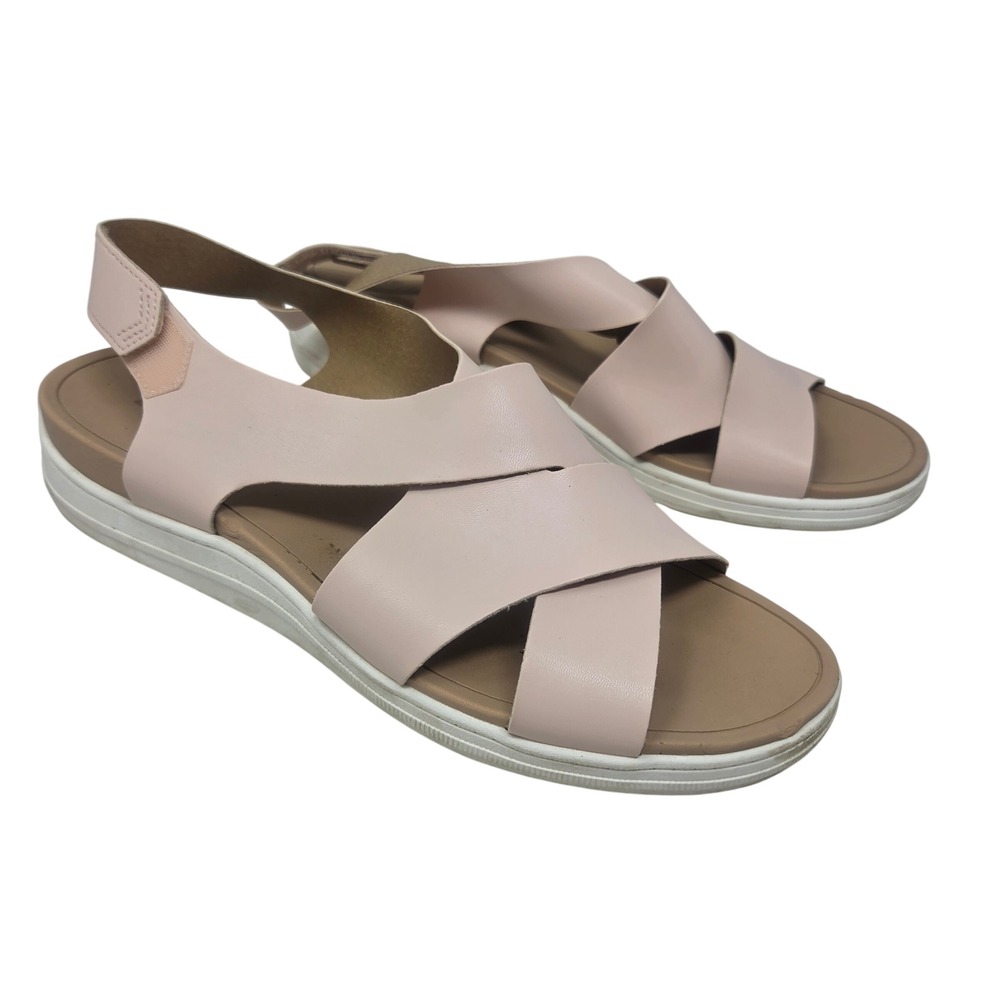 Dr. Scholls Time Off Sea Women 11 Pink Cross Strap Slingback Sporty